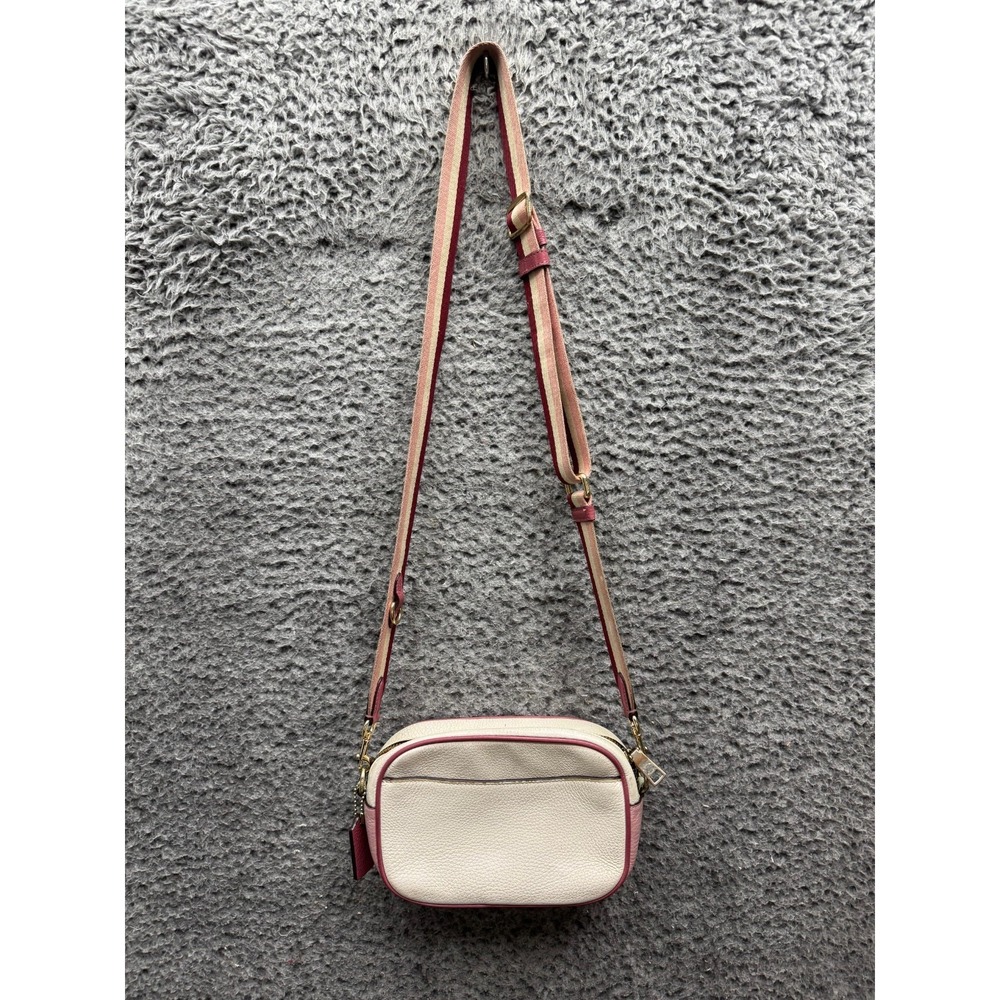 Coach Heart Logo Pebbled Leather Mini Jamie Camera Bag Crossbody Chalk Pink - Picture 3 of 16